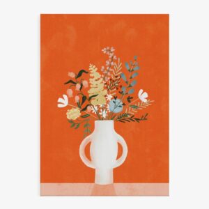 Amfora med vildblommor - dekorativ väggkonst
