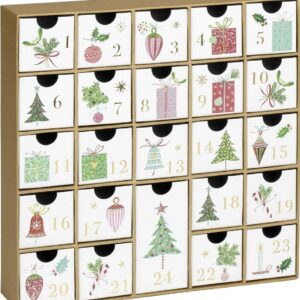 Adventskalender - vit & guld