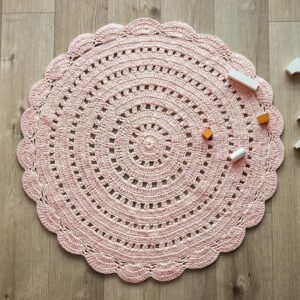Nattiot ALMA Virkad Barnmatta – Nude Pink 120 cm