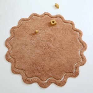 Nattiot Sweet April Tvättbar Rund Barnmatta Toffee 110 cm