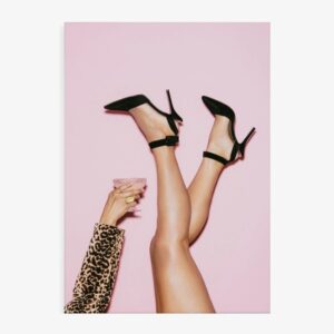 Pictufy High Heels Pink Party Konsttryck 30 x 40 cm
